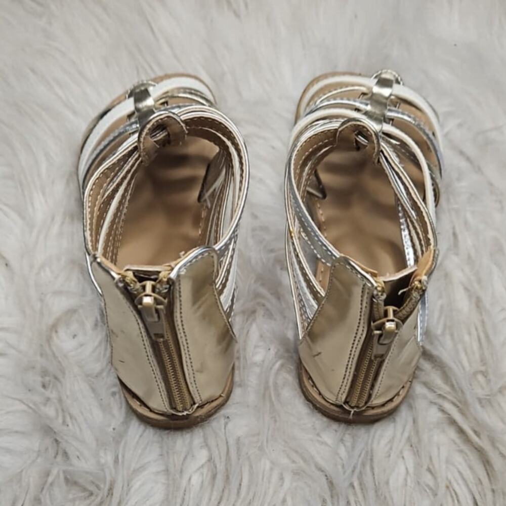 Tucker + Tate  Girls  Gladiator Sandals - Gold/Silver/White - Size 13M - Picture 4 of 7
